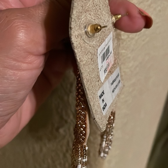 Anthropologie New with Tags Rose-gold beaded drop earrings - Picture 4 of 5